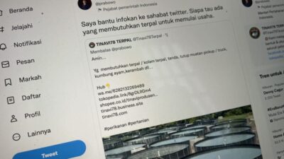 Salut! Menhan Prabowo Bantu Promosikan Penjual Terpal Ikan Lewat Akun Twitternya